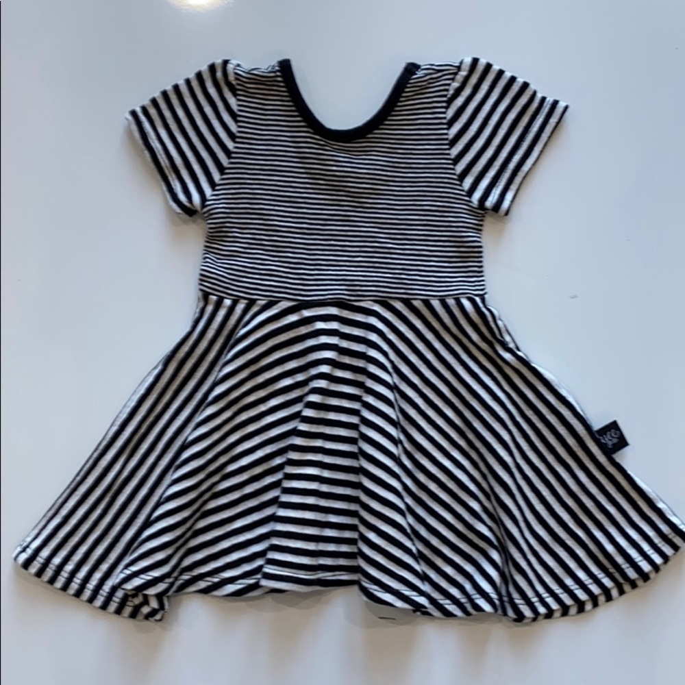 Eyee Kids Black & White Striped Dress